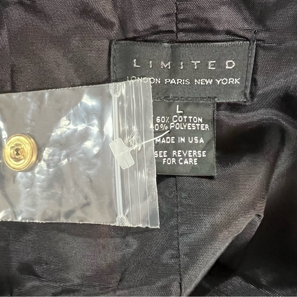 Limited Y2K Black Tank Shirt Vest Gold Button Front - Picture 7 of 7